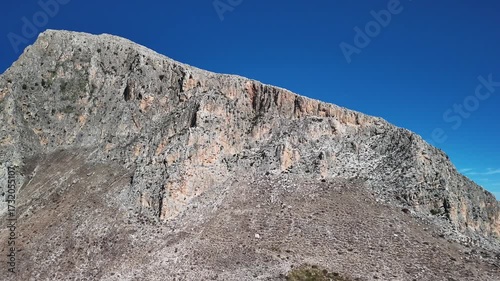 Aerial view of mountain landscape in Sicily, Italy