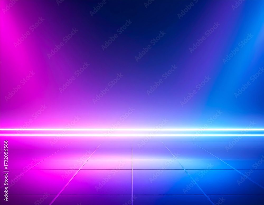 Fototapeta premium Neon stage backdrop with vibrant colors