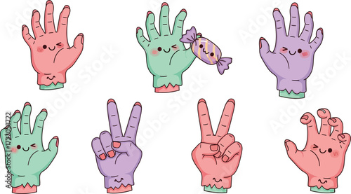Spooky Halloween Hands Collection Featuring Fun and Whimsical Designs for Festive Decorations