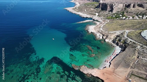 Drone shot of Sicilian mountains and natural landscape