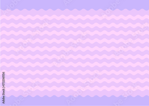 An abstract, repeating pattern featuring alternating horizontal wavy stripes in two soft shades of lavender and light pink. The top and bottom are framed by solid, wider lavender bands with scalloped 