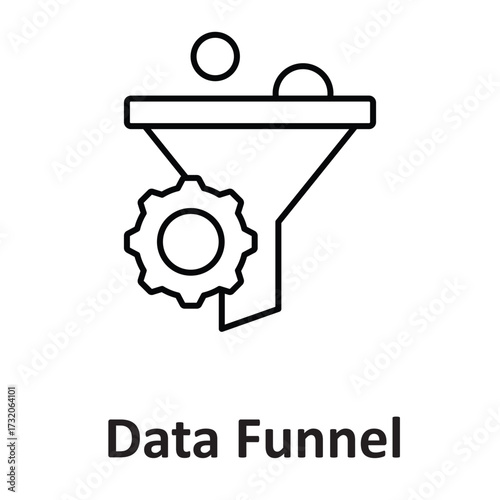 Data funnel Vector Icon which can easily modify or edit