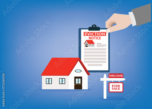 Foreclosure house for sale.Eviction notice

