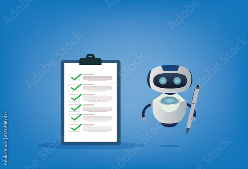 AI chatbot with online checklist for to-do list assistants task planning concept
