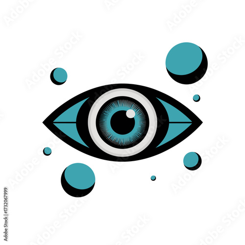 futuristic eye symbol, cyber iris look, tech surveillance icon, digital security emblem, modern minimal design, vector illustration