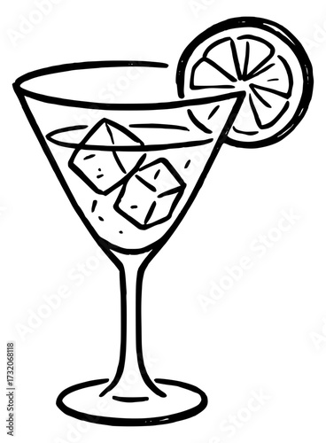 Lemon cocktail in a martini glass