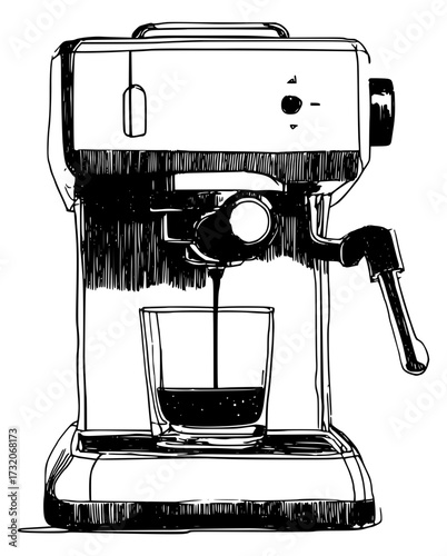 Espresso machine with cup