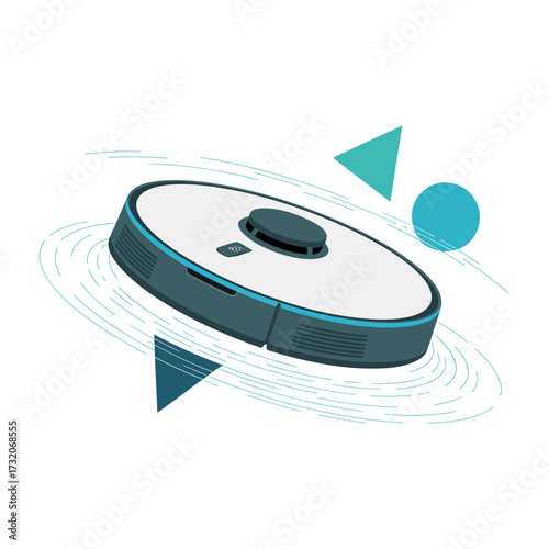 hovering tech disc, futuristic device, levitation platform, teal accents, clean minimal style, innovation emblem, vector icon