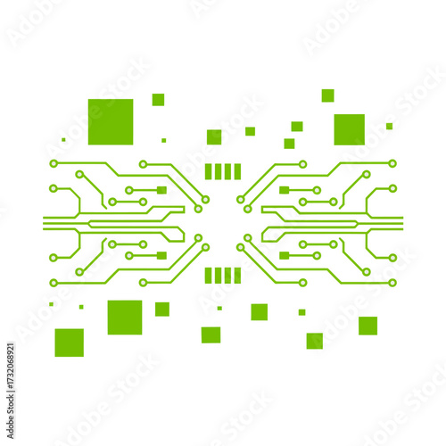 digital circuit pattern, abstract motherboard layout, green nodes connection, technology network background, electronics board design, modern vector