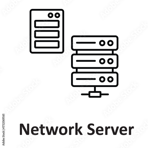 network server Vector Icon which can easily modify or edit