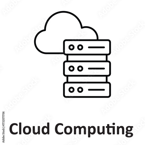 Cloud computing, Vector Icon which can easily modify or edit