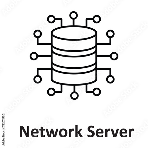 network server Vector Icon which can easily modify or edit