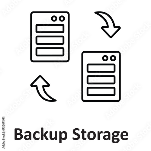  backup storage Vector Icon which can easily modify or edit