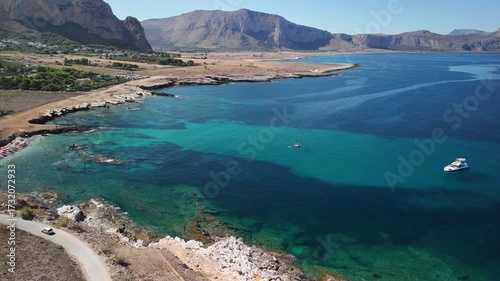 Sicilian Coastline and Mountain View Panoramic