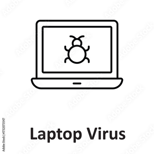  laptop virus Vector Icon which can easily modify or edit