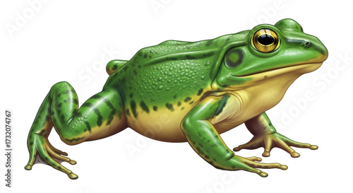 Tableau sur toile Isolated American bullfrog illustration, North American fauna, wildlife animal i