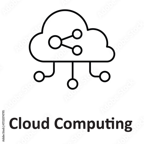 Cloud computing Vector Icon which can easily modify or edit