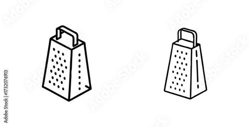Minimalist line art illustration of a kitchen grater simple lines and elegant vector art design