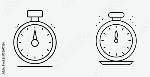 Minimalist line art illustration of a kitchen timer vector art design