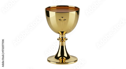 Εκτύπωση καμβά Isolated golden chalice, a sacred goblet with a cross on its surface, Catholic s