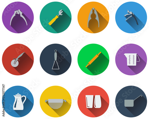 Set of utensils icons in flat design
