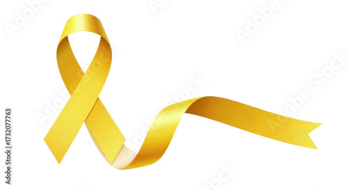 Foto Isolated awareness yellow ribbon for bone cancer, suicide prevention, or endomet
