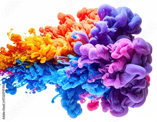 Abstract ink explosion of vibrant colors