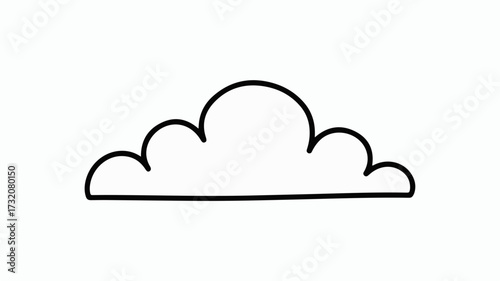 Simple outline cloud illustration perfect for weather forecasts, children's books, and creative designs