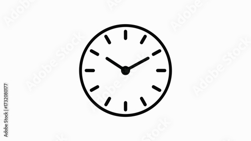 Classic analog clock face icon symbolizing time management, deadlines, and punctuality for modern business and lifestyle concepts.