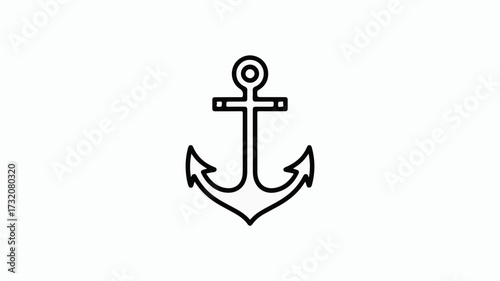 Bold, minimalist anchor icon symbolizing security, stability, and maritime adventure for your next project.