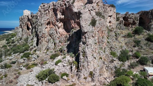 Drone shot of Sicilian mountains and natural landscape