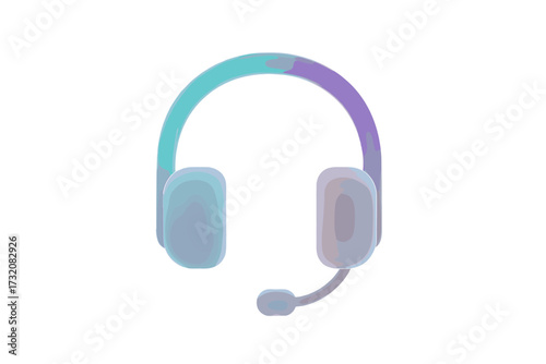 Stylish gradient colored headset with integrated boom microphone for communication and customer service applications