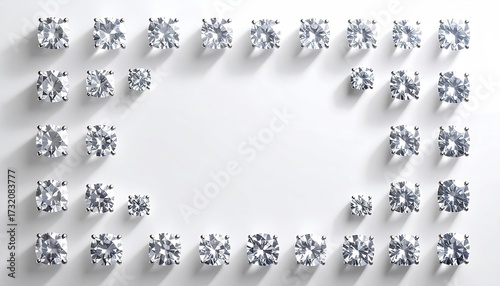 Diamond cut variations, arranged in a border