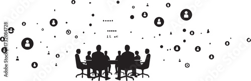 Networking Business Meeting Teamwork and Collaboration Illustration
