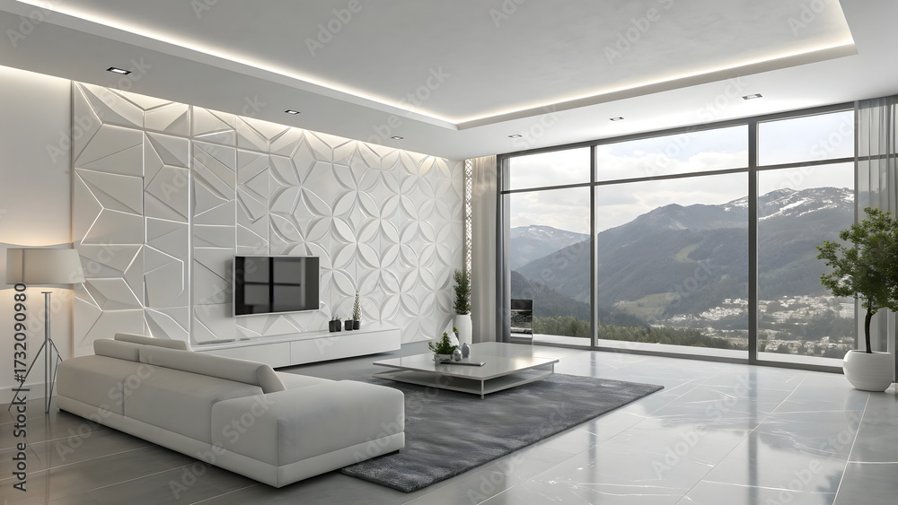 Fototapeta premium modern minimalist living room,bright modern living room,minimalist living room,Scandinavian-inspired living room,sunlit living room designed