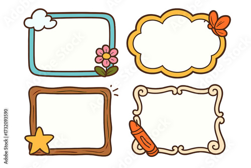 Snowflake icon linear style vector cartoon illustration with transparent background, ordered set of winter snowflake symbols, holiday season design elements