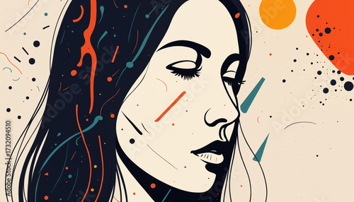 minimalist profile portrait...