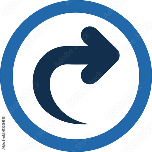 Vector art of blue redo arrow, representing undo and repetition