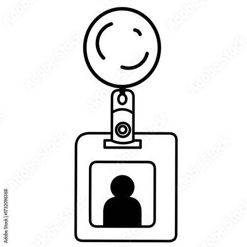 Nametag icon on metal internet button