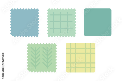 Colorful fabric swatches with diverse patterns and textures for textile and fashion design projects