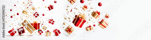 panoramic banner with flyin...