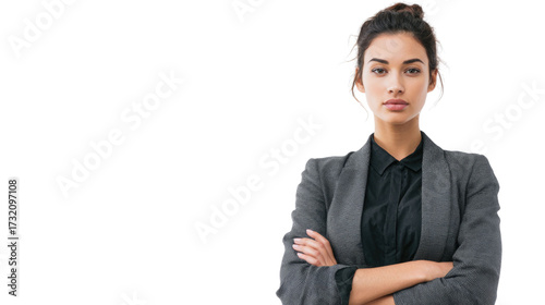 Professional Business Woman Portrait Collection – Confident, Thoughtful, and Casual Poses on White Background, Isolated for Commercial Use