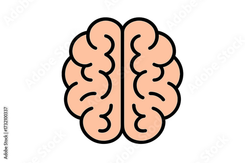 Brain logo icon for psychology, science and medicine. Human organ anatomy symbol. Concept of intelligence, mind, thinking, knowledge, idea, learning and mental health.