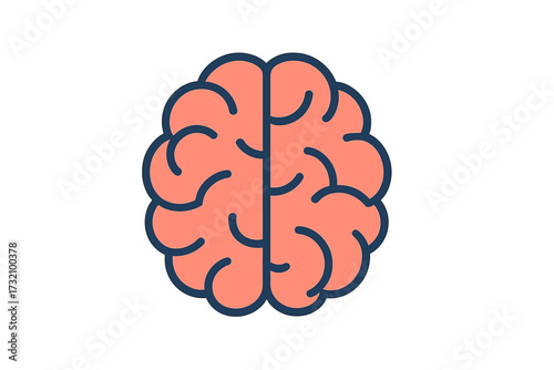 Brain line icon vector. Simple human mind logo. Concept for psychology, mental health, intelligence, idea and creativity. Knowledge, science, education symbol. Neurology organ.