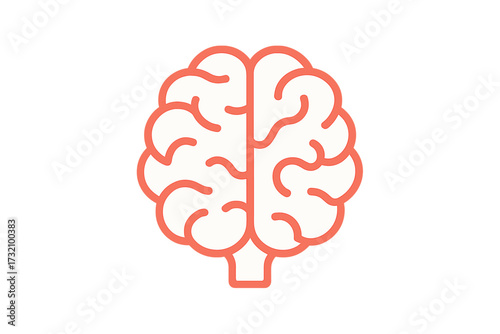 Brain icon mind symbol. Concept intelligence, thinking. Human organ anatomy. Psychology, neurology science. Mental health, memory idea. Creative knowledge learning vector.