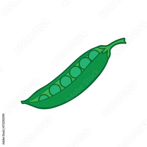 Vibrant Green Pea Pod with Fresh Peas for Healthy Eating