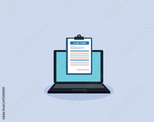 Claim form. Online claim form. Vector illustration
