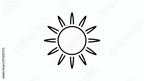 Radiant sun icon symbolizing warmth, energy, and bright days for optimistic designs and joyful themes