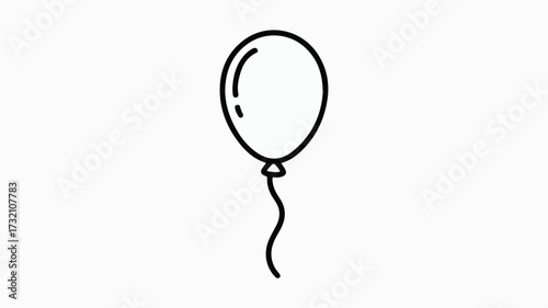 Charming simple line art balloon icon, perfect for party invitations, celebrations, and festive event designs