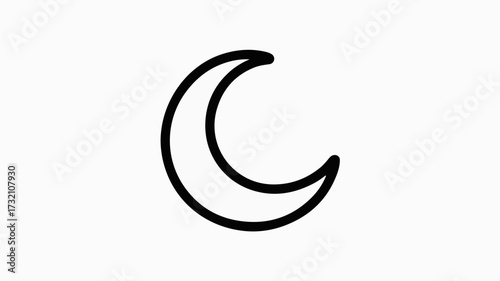 Simple, stylized crescent moon icon perfect for celestial themes, astronomy, or nighttime concepts